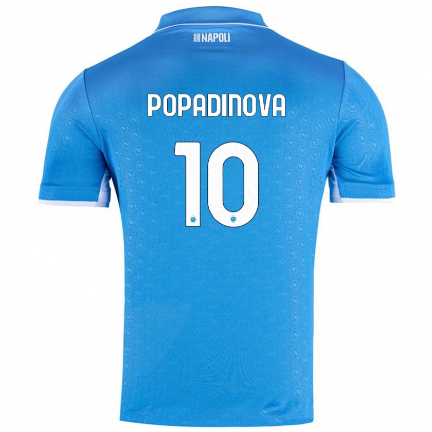 Kandiny Női Evdokiya Popadinova #10 Ég Kék Hazai Jersey 2024/25 Mez Póló Ing