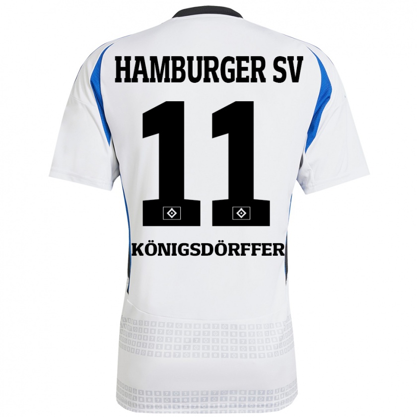 Kandiny Női Ransford Königsdörffer #11 Fehér Kék Hazai Jersey 2024/25 Mez Póló Ing