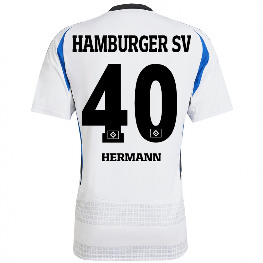 Kandiny Női Hannes Hermann #40 Fehér Kék Hazai Jersey 2024/25 Mez Póló Ing