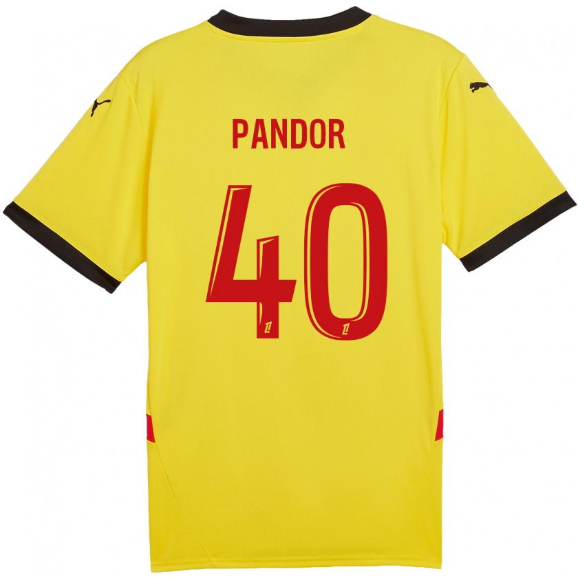 Kandiny Női Yannick Pandor #40 Sárga Piros Hazai Jersey 2024/25 Mez Póló Ing