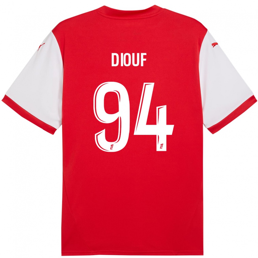 Kandiny Női Yehvann Diouf #94 Piros Fehér Hazai Jersey 2024/25 Mez Póló Ing