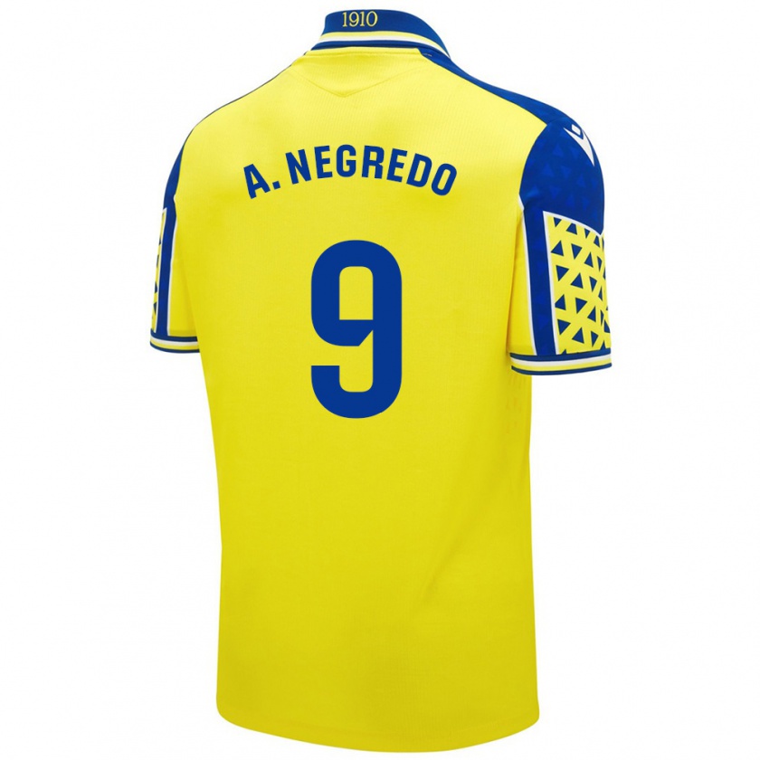 Kandiny Női Álvaro Negredo #9 Sárga Kék Hazai Jersey 2024/25 Mez Póló Ing