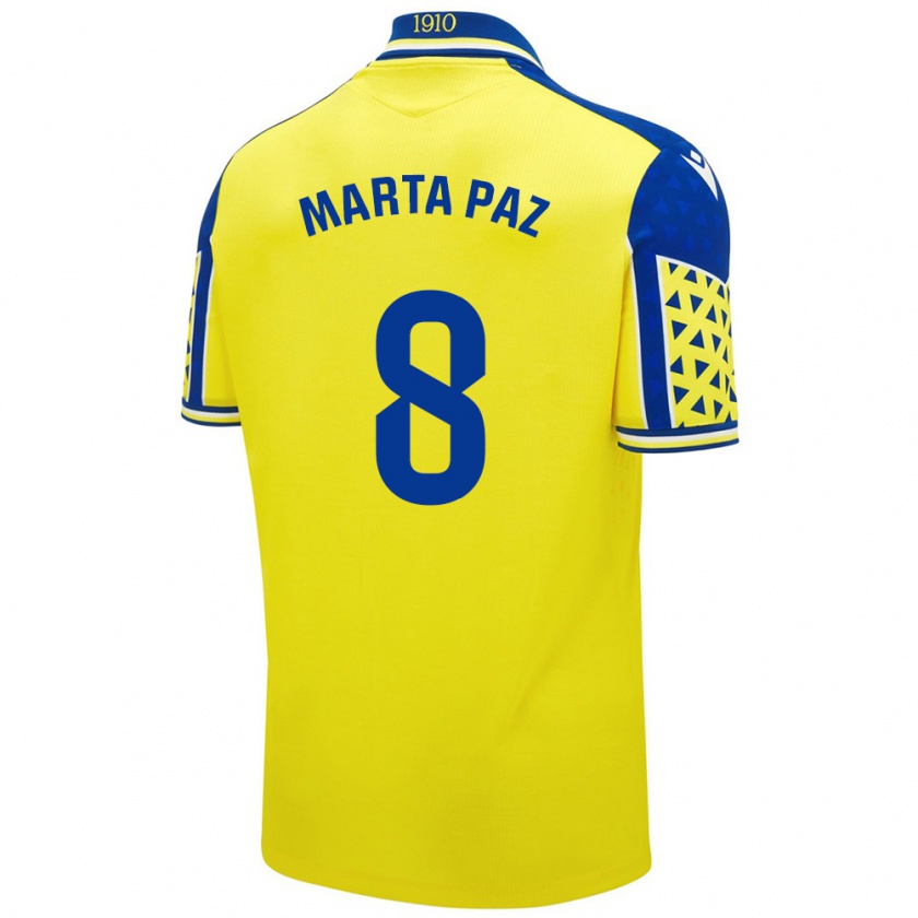 Kandiny Női Marta Milagros Paz Cruz #8 Sárga Kék Hazai Jersey 2024/25 Mez Póló Ing