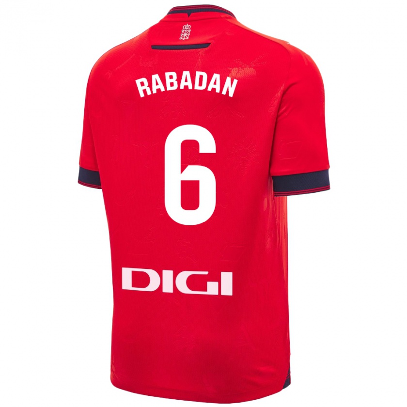 Kandiny Női David Rabadán #6 Piros Fehér Hazai Jersey 2024/25 Mez Póló Ing