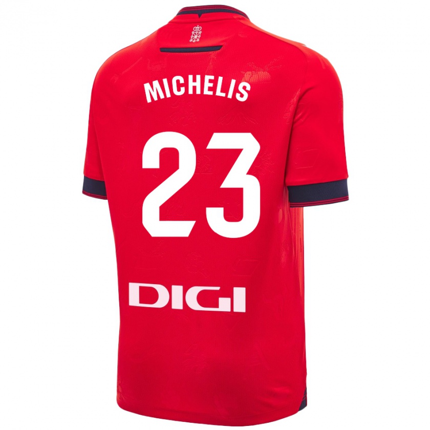 Kandiny Női Nikolaos Michelis #23 Piros Fehér Hazai Jersey 2024/25 Mez Póló Ing