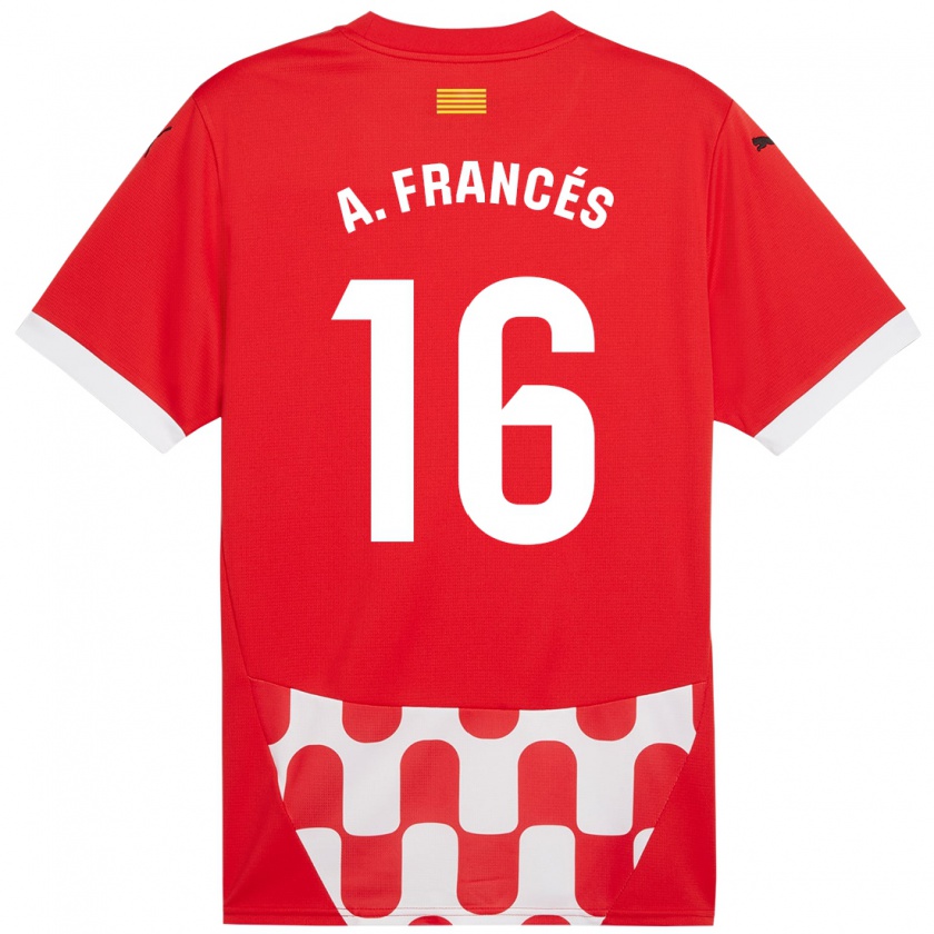 Kandiny Női Alejandro Francés #16 Piros Fehér Hazai Jersey 2024/25 Mez Póló Ing