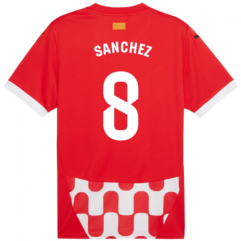 Kandiny Női Miguel Ángel Sánchez #8 Piros Fehér Hazai Jersey 2024/25 Mez Póló Ing