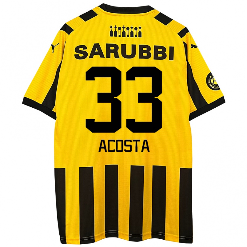 Kandiny Női Nahuel Acosta #33 Sárga Fekete Hazai Jersey 2024/25 Mez Póló Ing