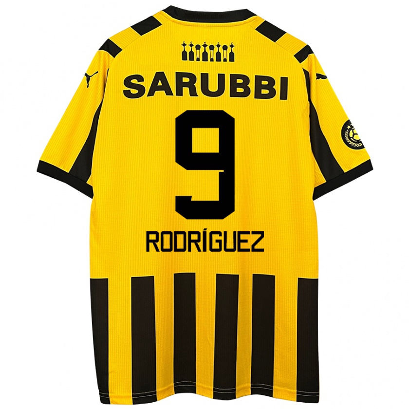 Kandiny Női Agustín Rodríguez #9 Sárga Fekete Hazai Jersey 2024/25 Mez Póló Ing