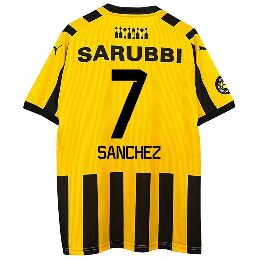 Kandiny Női Carlos Sánchez #7 Sárga Fekete Hazai Jersey 2024/25 Mez Póló Ing