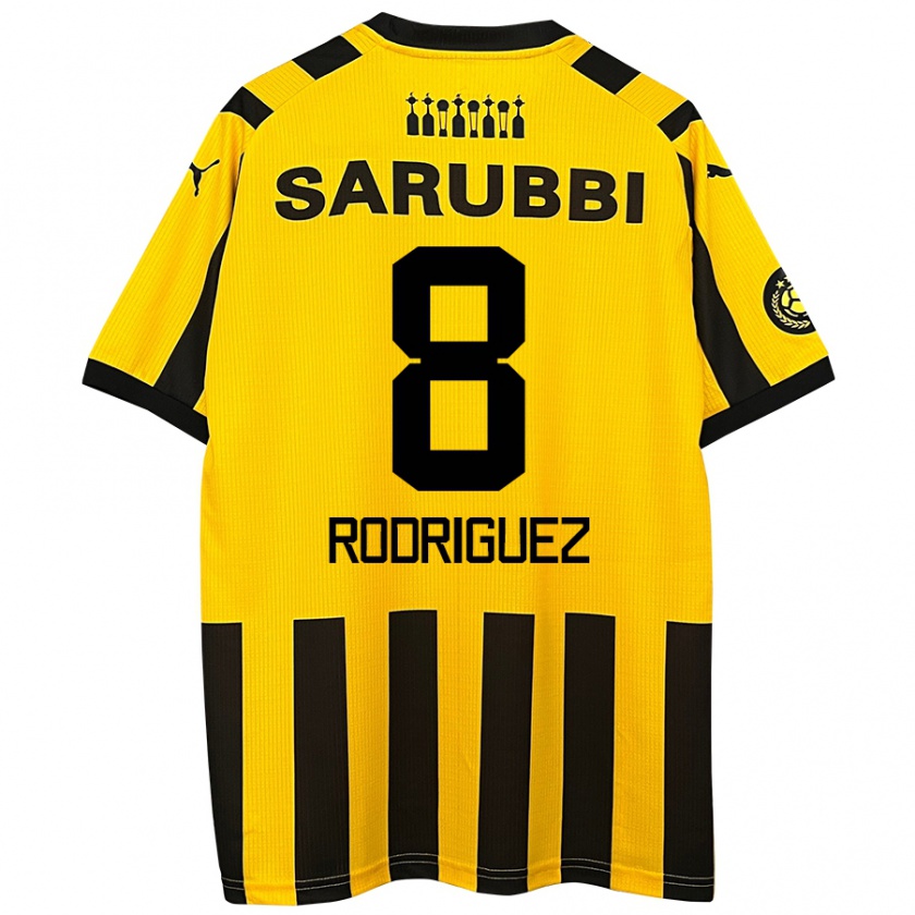 Kandiny Női Sebastián Rodríguez #8 Sárga Fekete Hazai Jersey 2024/25 Mez Póló Ing