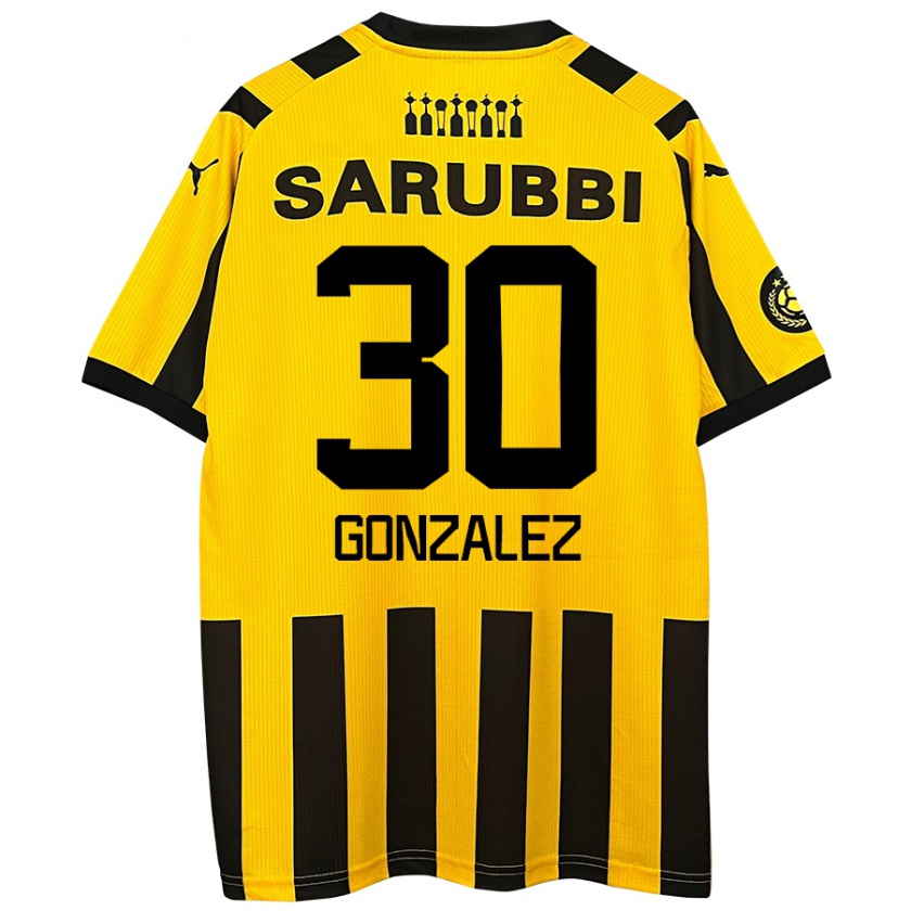 Kandiny Női Ángel González #30 Sárga Fekete Hazai Jersey 2024/25 Mez Póló Ing