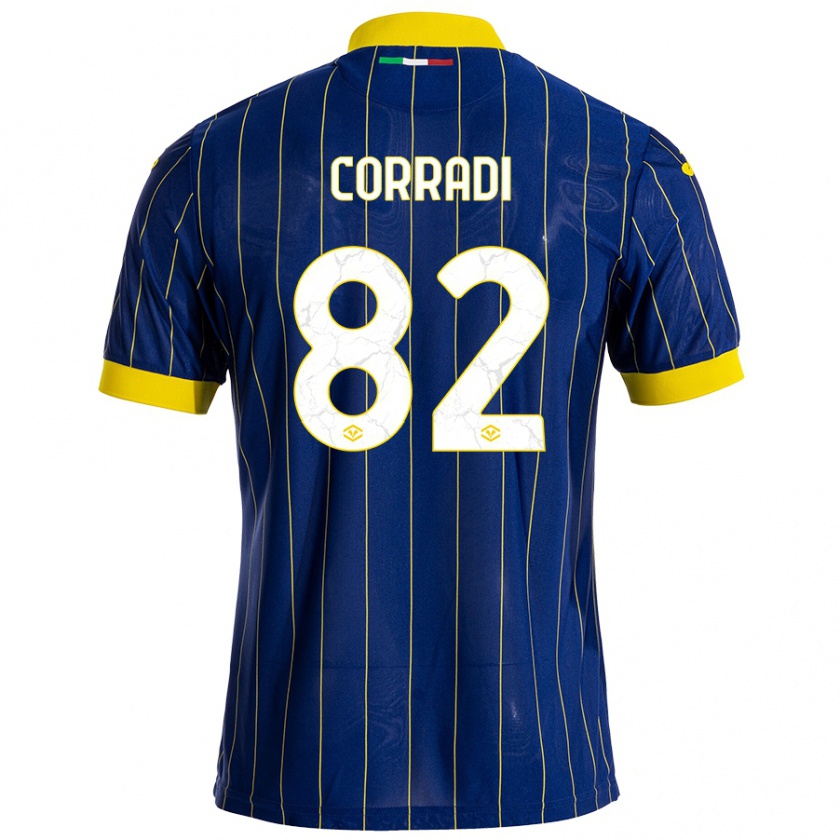 Kandiny Női Christian Corradi #82 Kék Sárga Hazai Jersey 2024/25 Mez Póló Ing