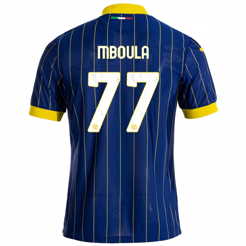 Kandiny Női Jordi Mboula #77 Kék Sárga Hazai Jersey 2024/25 Mez Póló Ing