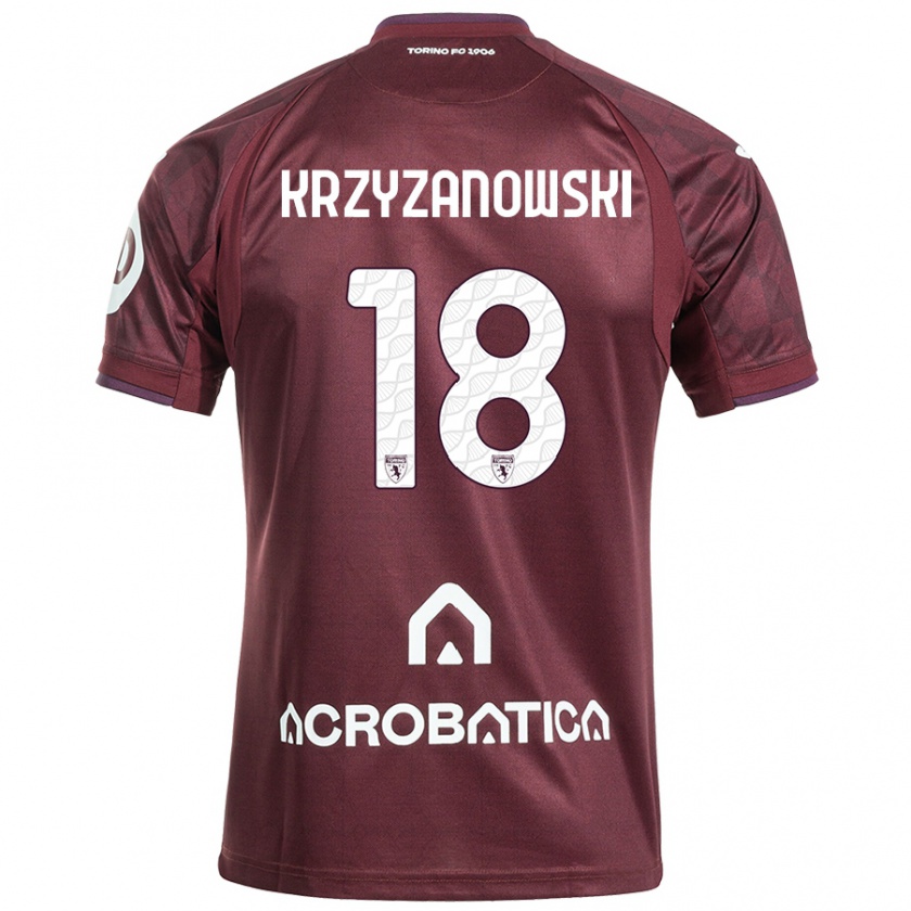 Kandiny Női Jakub Krzyzanowski #18 Barna Fehér Hazai Jersey 2024/25 Mez Póló Ing