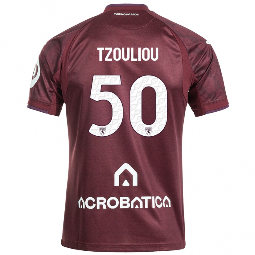 Kandiny Női Dimitrianos Tzouliou #50 Barna Fehér Hazai Jersey 2024/25 Mez Póló Ing