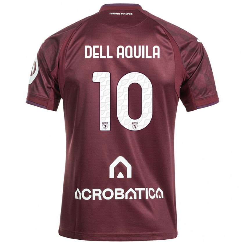 Kandiny Női Francesco Dell'aquila #10 Barna Fehér Hazai Jersey 2024/25 Mez Póló Ing