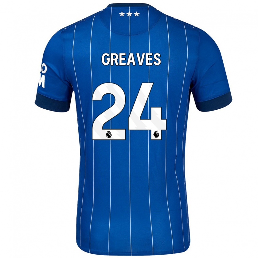 Kandiny Női Jacob Greaves #24 Sötétkék Hazai Jersey 2024/25 Mez Póló Ing