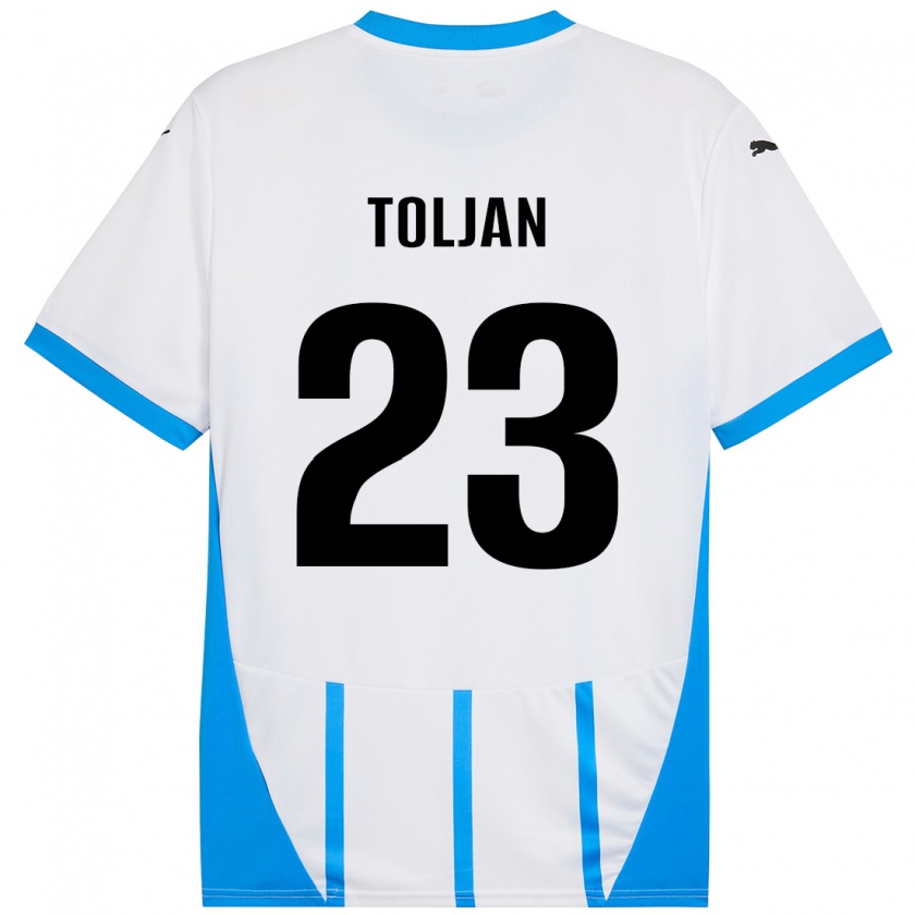 Kandiny Női Jeremy Toljan #23 Fehér Kék Idegenbeli Jersey 2024/25 Mez Póló Ing