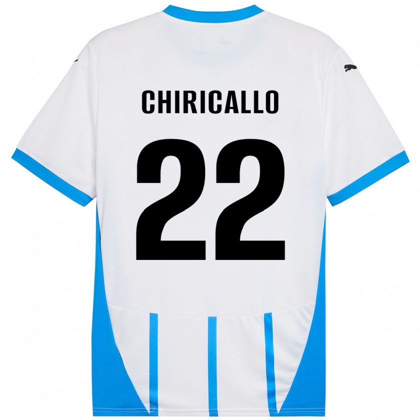 Kandiny Női Giovanni Chiricallo #22 Fehér Kék Idegenbeli Jersey 2024/25 Mez Póló Ing