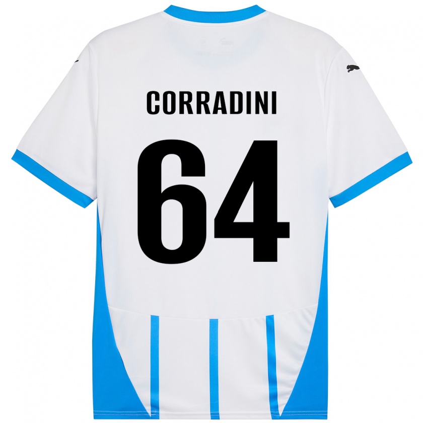 Kandiny Női Francesco Corradini #64 Fehér Kék Idegenbeli Jersey 2024/25 Mez Póló Ing