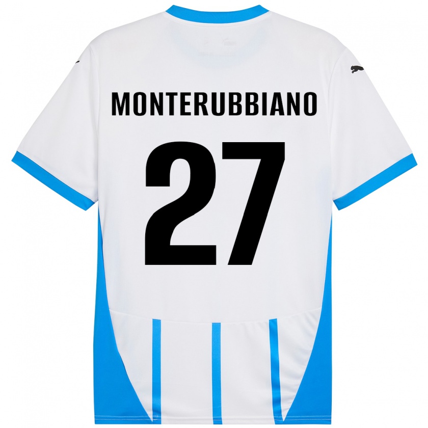 Kandiny Női Valeria Monterubbiano #27 Fehér Kék Idegenbeli Jersey 2024/25 Mez Póló Ing