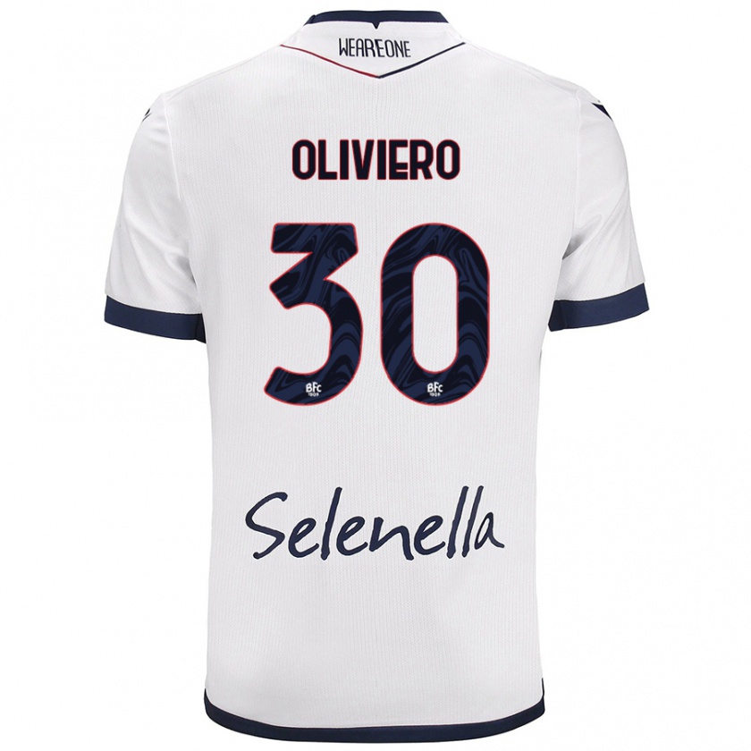 Kandiny Női Andrea Oliviero #30 Fehér Royal Blue Idegenbeli Jersey 2024/25 Mez Póló Ing