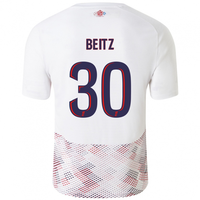 Kandiny Női Taylor Beitz #30 Fehér Royal Blue Idegenbeli Jersey 2024/25 Mez Póló Ing