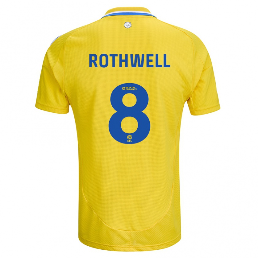 Kandiny Női Joe Rothwell #8 Sárga Kék Idegenbeli Jersey 2024/25 Mez Póló Ing