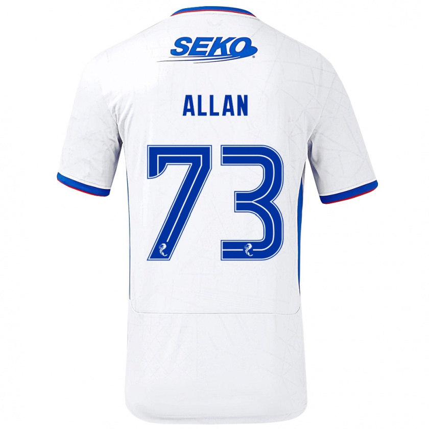 Kandiny Női Connor Allan #73 Fehér Kék Idegenbeli Jersey 2024/25 Mez Póló Ing