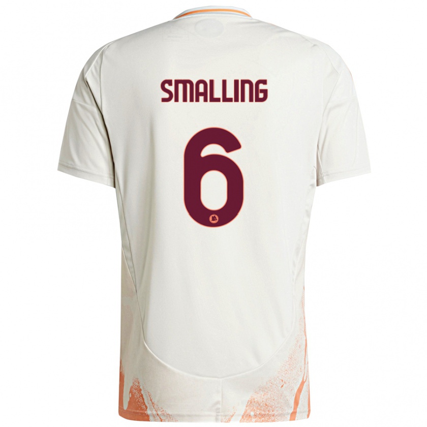 Kandiny Női Chris Smalling #6 Krém Fehér Narancs Idegenbeli Jersey 2024/25 Mez Póló Ing