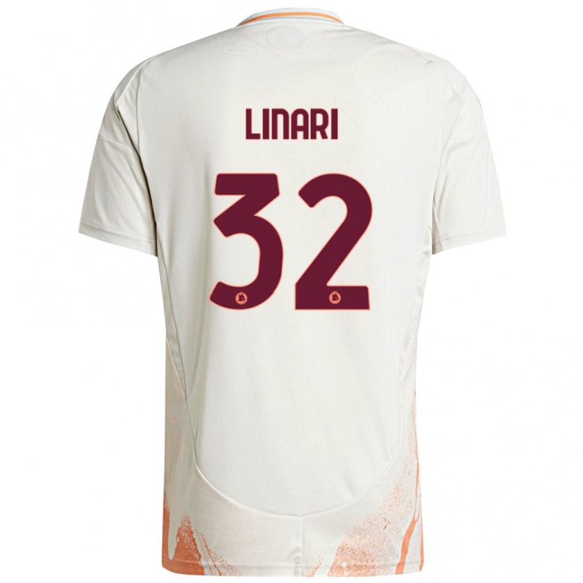 Kandiny Női Elena Linari #32 Krém Fehér Narancs Idegenbeli Jersey 2024/25 Mez Póló Ing