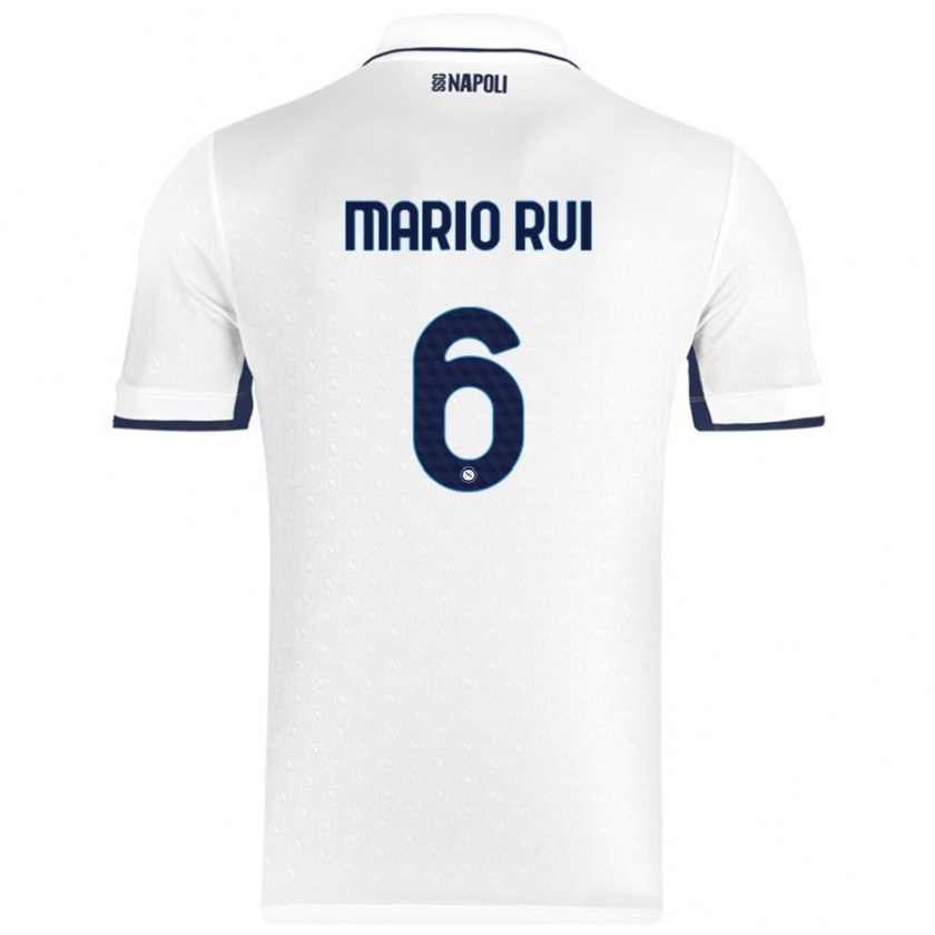 Kandiny Női Mário Rui #6 Fehér Royal Blue Idegenbeli Jersey 2024/25 Mez Póló Ing