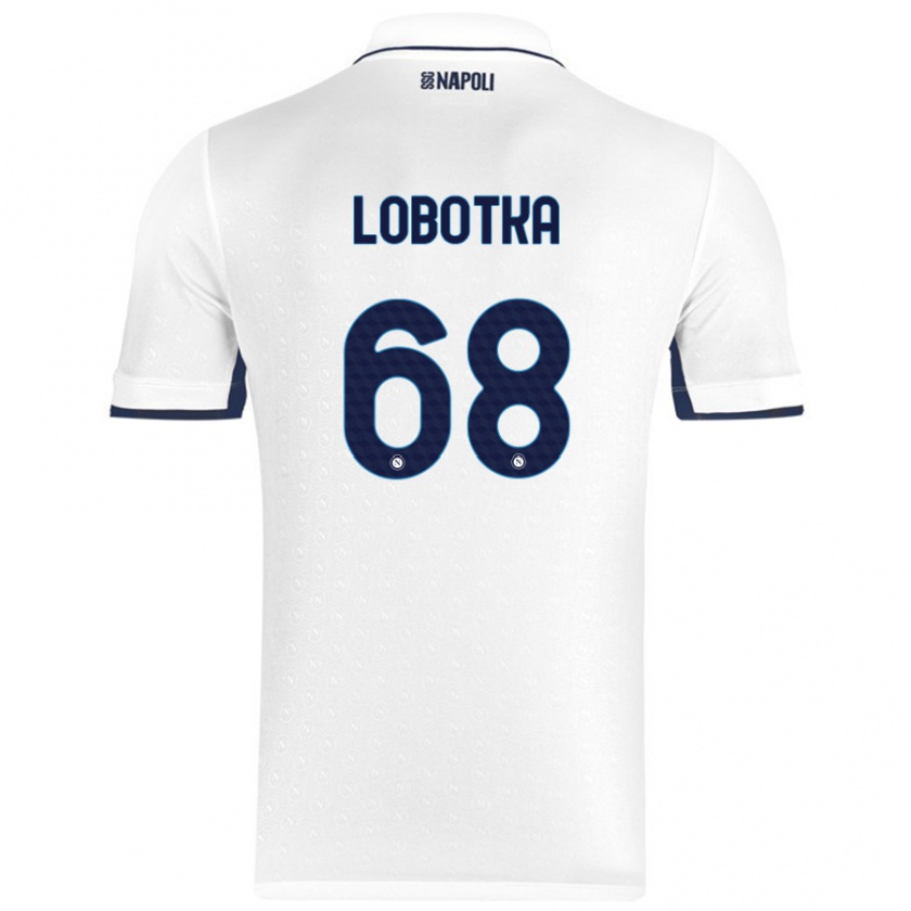 Kandiny Női Stanislav Lobotka #68 Fehér Royal Blue Idegenbeli Jersey 2024/25 Mez Póló Ing