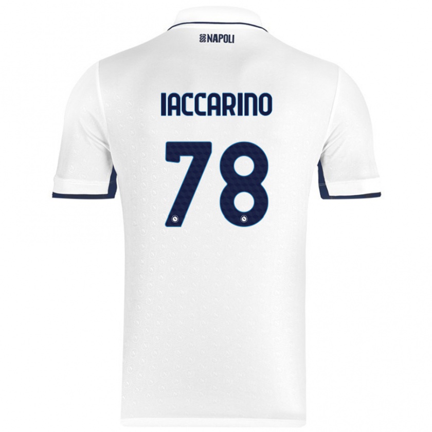 Kandiny Női Gennaro Iaccarino #78 Fehér Royal Blue Idegenbeli Jersey 2024/25 Mez Póló Ing