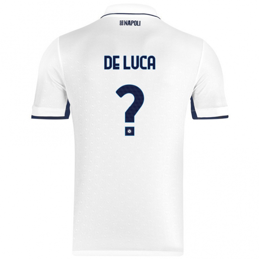 Kandiny Női Alfonso De Luca #0 Fehér Royal Blue Idegenbeli Jersey 2024/25 Mez Póló Ing