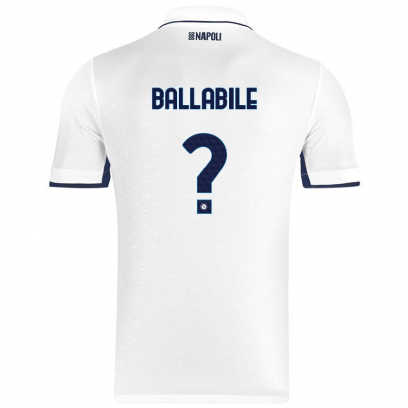 Kandiny Női Ernesto Ballabile #0 Fehér Royal Blue Idegenbeli Jersey 2024/25 Mez Póló Ing