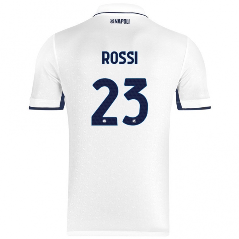 Kandiny Női Leonardo Rossi #23 Fehér Royal Blue Idegenbeli Jersey 2024/25 Mez Póló Ing