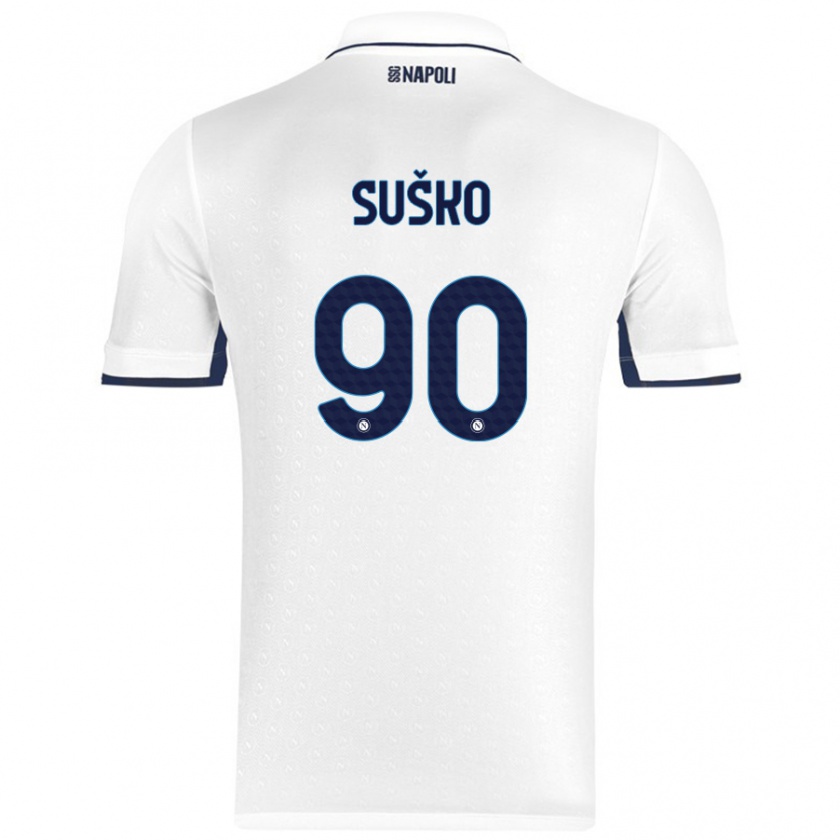 Kandiny Női Daniel Suško #90 Fehér Royal Blue Idegenbeli Jersey 2024/25 Mez Póló Ing