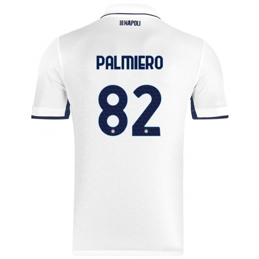 Kandiny Női Luca Palmiero #82 Fehér Royal Blue Idegenbeli Jersey 2024/25 Mez Póló Ing