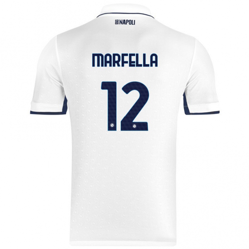 Kandiny Női Davide Marfella #12 Fehér Royal Blue Idegenbeli Jersey 2024/25 Mez Póló Ing