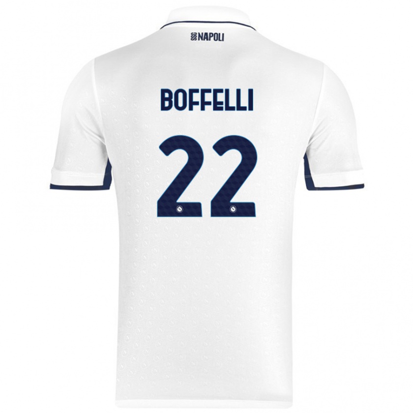 Kandiny Női Valerio Boffelli #22 Fehér Royal Blue Idegenbeli Jersey 2024/25 Mez Póló Ing