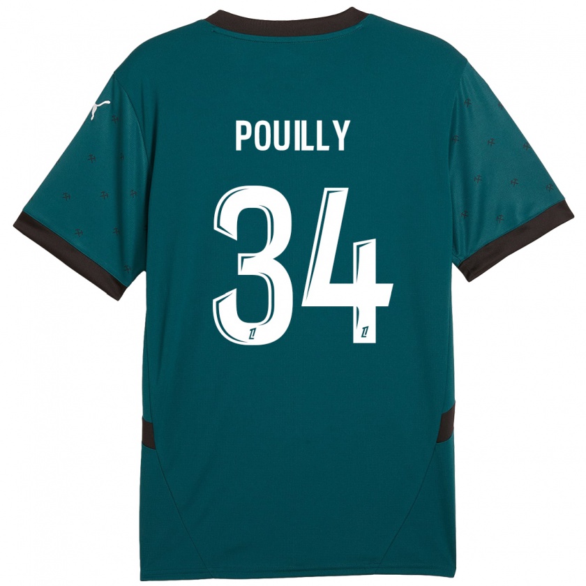 Kandiny Női Tom Pouilly #34 Sötétzöld Idegenbeli Jersey 2024/25 Mez Póló Ing