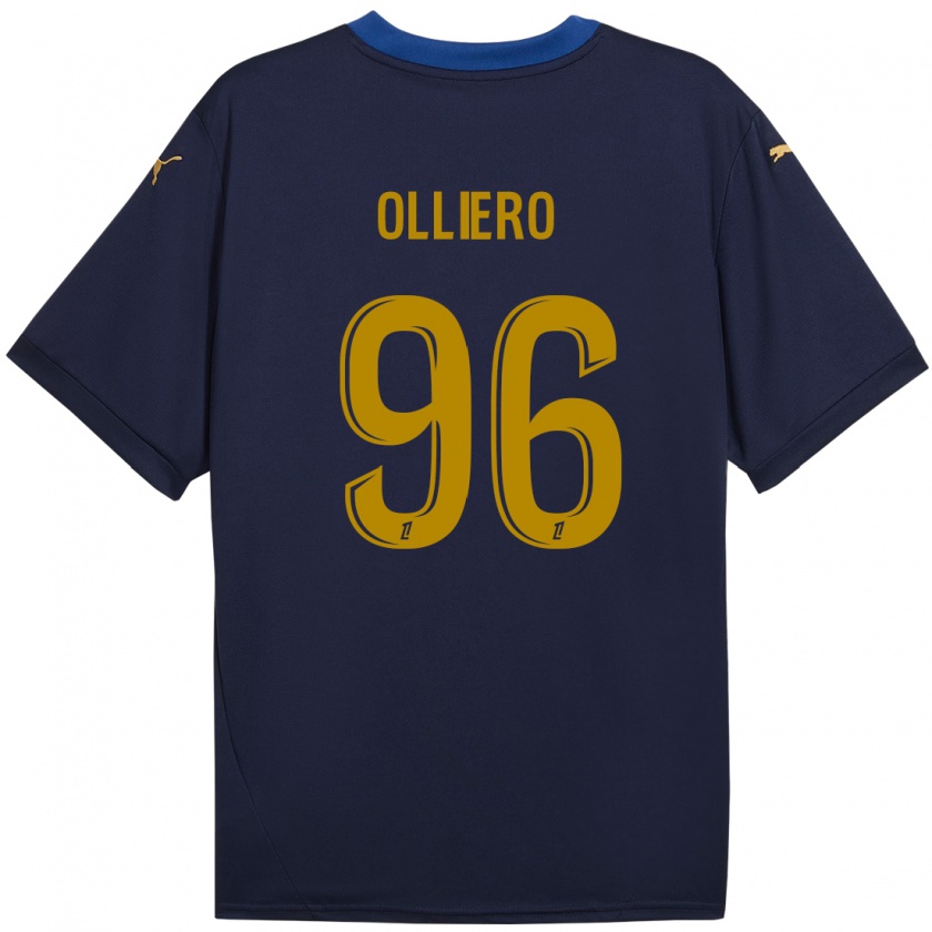 Kandiny Női Alexandre Olliero #96 Sötétkék Arany Idegenbeli Jersey 2024/25 Mez Póló Ing