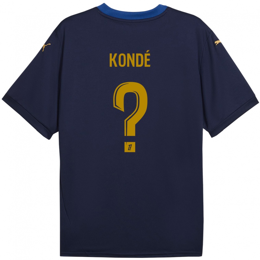 Kandiny Női Jean-Charles Kondé #0 Sötétkék Arany Idegenbeli Jersey 2024/25 Mez Póló Ing