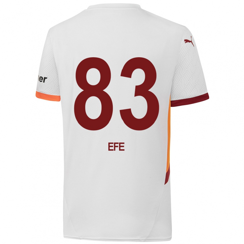 Kandiny Női Efe Akman #83 Fehér Sárga Piros Idegenbeli Jersey 2024/25 Mez Póló Ing