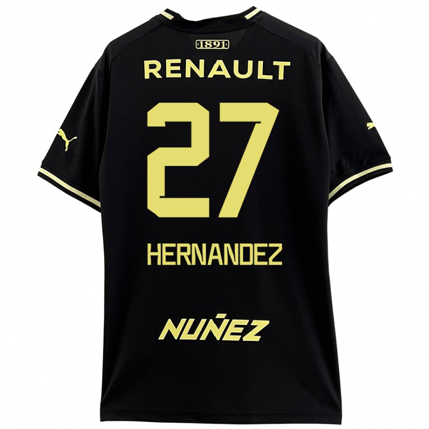 Kandiny Női Lucas Hernández #27 Fekete Sárga Idegenbeli Jersey 2024/25 Mez Póló Ing