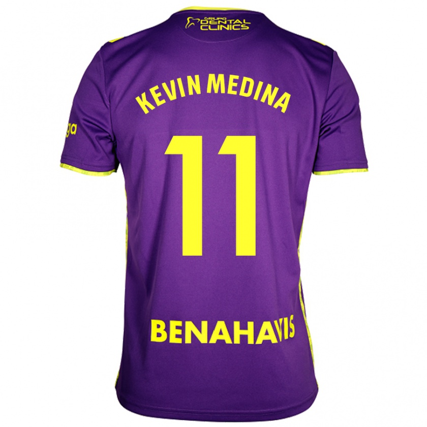 Kandiny Női Kevin Medina #11 Lila Sárga Idegenbeli Jersey 2024/25 Mez Póló Ing