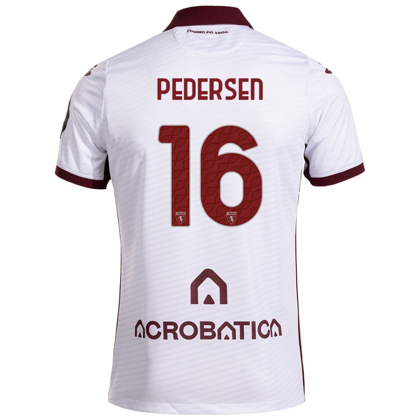 Kandiny Női Marcus Pedersen #16 Fehér Barna Idegenbeli Jersey 2024/25 Mez Póló Ing