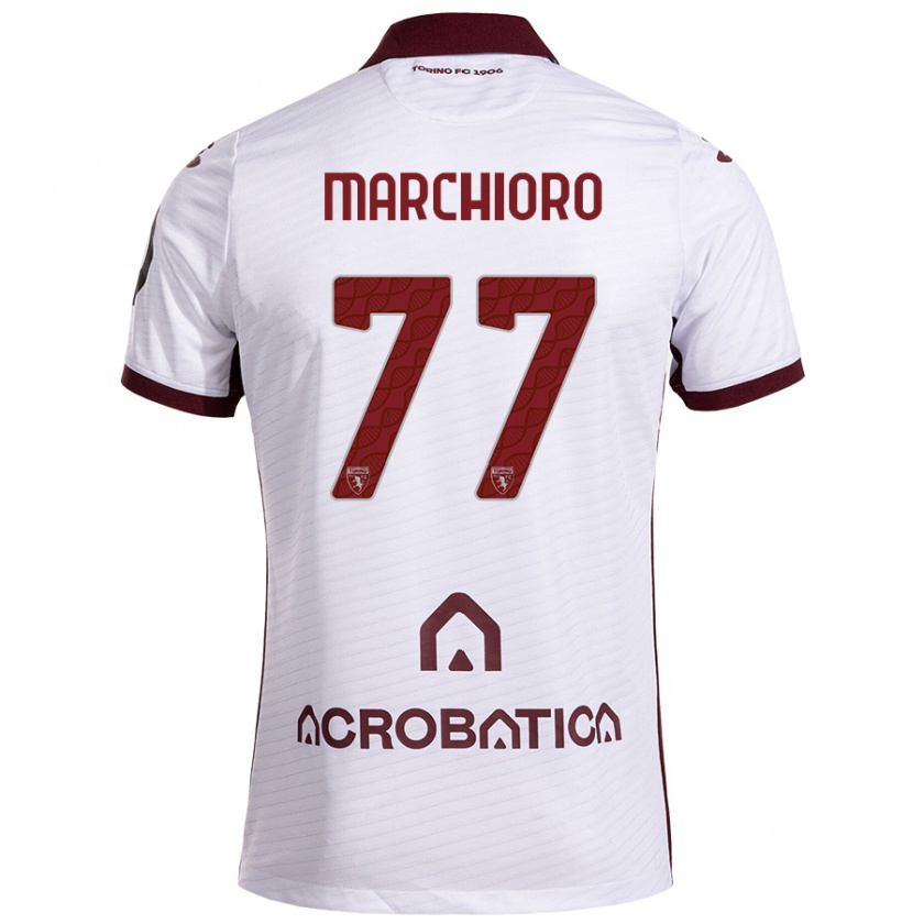 Kandiny Női Raffaele Marchioro #77 Fehér Barna Idegenbeli Jersey 2024/25 Mez Póló Ing